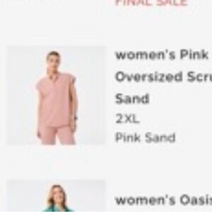 Figs Pink Sand Rafaela Oversized Scrub Top